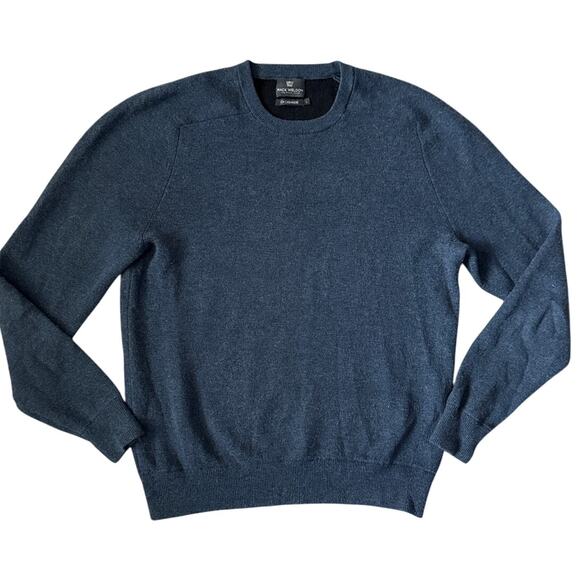 Mack Weldon Tech Cashmere Crew Neck Sweater Navy Heather Size Large - Picture 6 of 12
